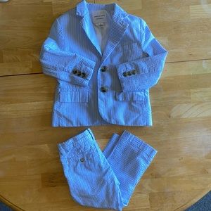 Janie & Jack 2T Seersucker Jacket and Pants Suit